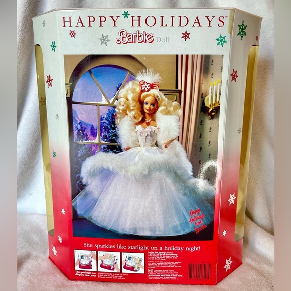 1989 Holiday Barbie Special Edition | White Dress in box + snowflake ornament - Picture 6 of 8